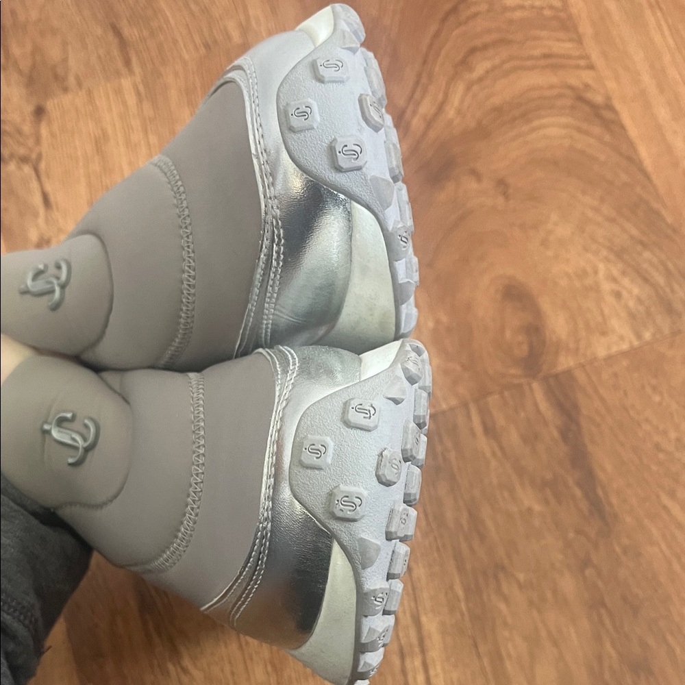 Jimmy Choo Taupe and Silver Slip-On Chunky Sneakers - Picture 5 of 5